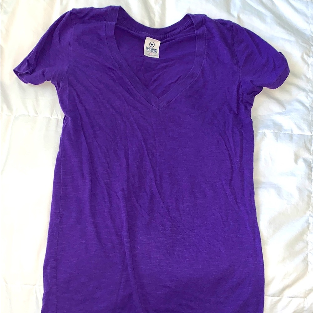 PINK - Purple V-Neck Top - Small